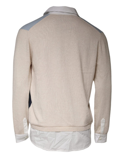 Ballantyne Pullover mit mehrfarbigem Muster, Kragen und langen Ärmeln