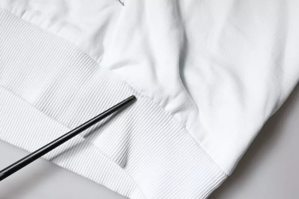 Dolce &amp; Gabbana Weißer Caesar-Kapuzenpullover aus Baumwolle