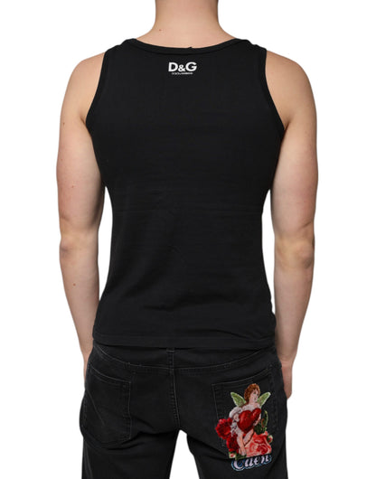 Dolce &amp; Gabbana Schwarzes Baumwoll-Tank-T-Shirt für Herren