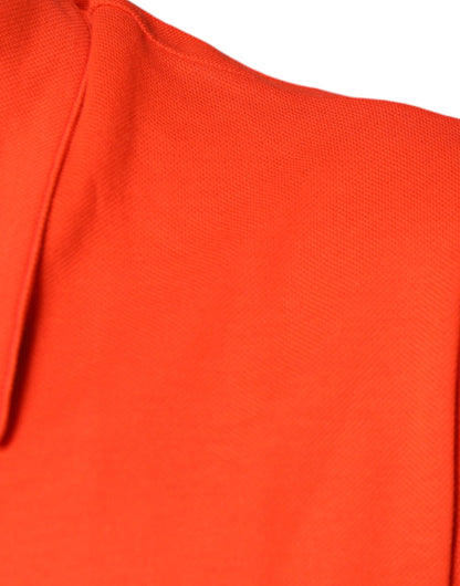 Dolce &amp; Gabbana – Orangefarbenes, lässiges Poloshirt aus Baumwolle mit Knopfleiste