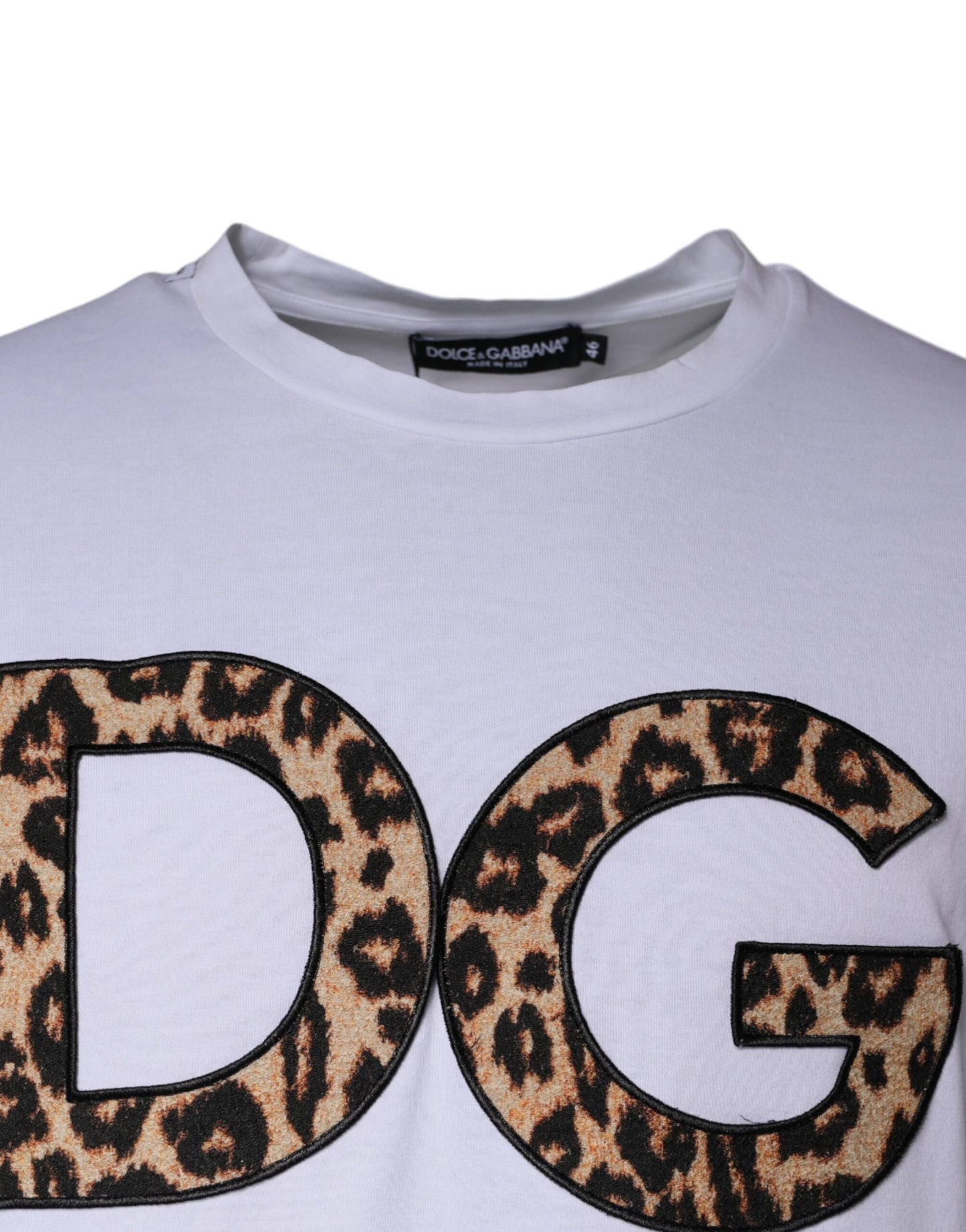 Dolce &amp; Gabbana – Weißes T-Shirt aus Baumwolle mit kurzen Ärmeln und DG-Logo