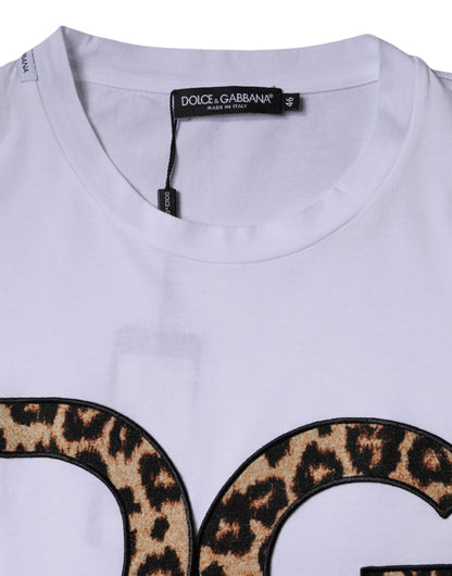 Dolce &amp; Gabbana – Weißes T-Shirt aus Baumwolle mit kurzen Ärmeln und DG-Logo