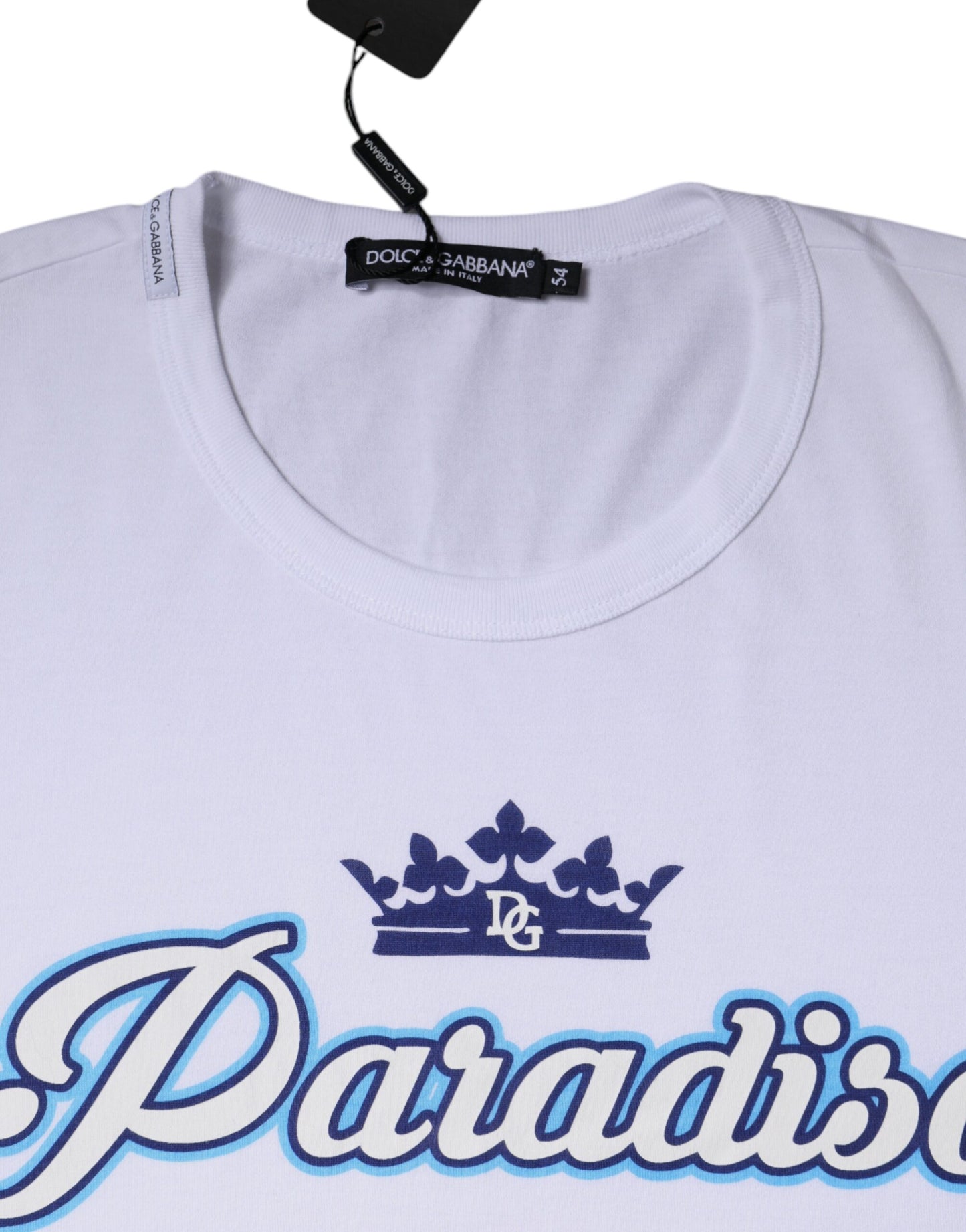 Dolce &amp; Gabbana – Weißes Paradiso-T-Shirt aus Baumwolle mit kurzen Ärmeln