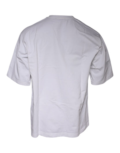 Dolce &amp; Gabbana – Weißes Baumwoll-T-Shirt mit Rundhalsausschnitt und Logo-Print