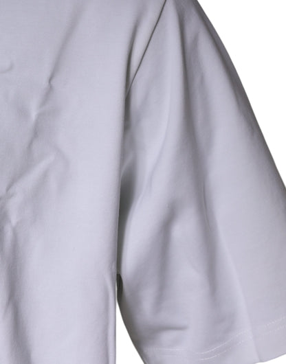 Dolce &amp; Gabbana – Weißes Baumwoll-T-Shirt mit Rundhalsausschnitt und grafischem Print