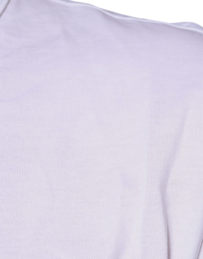 Dolce &amp; Gabbana – Weißes T-Shirt aus Baumwolle mit V-Ausschnitt und kurzen Ärmeln