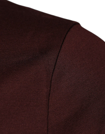 Dolce &amp; Gabbana – Kastanienbraunes T-Shirt aus Baumwolle mit Rundhalsausschnitt und DG-Logo