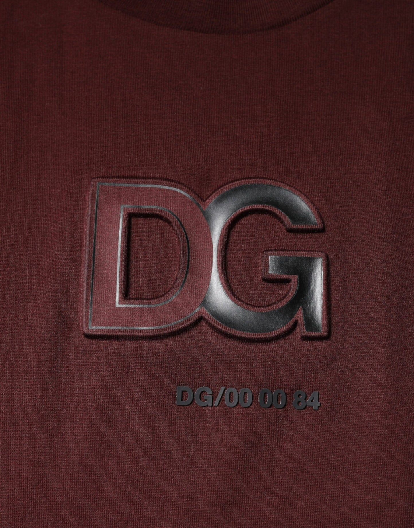 Dolce &amp; Gabbana – Kastanienbraunes T-Shirt aus Baumwolle mit Rundhalsausschnitt und DG-Logo