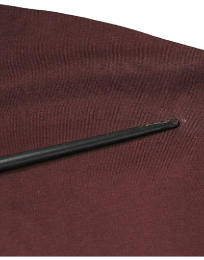 Dolce &amp; Gabbana – Kastanienbraunes T-Shirt aus Baumwolle mit Rundhalsausschnitt und DG-Logo