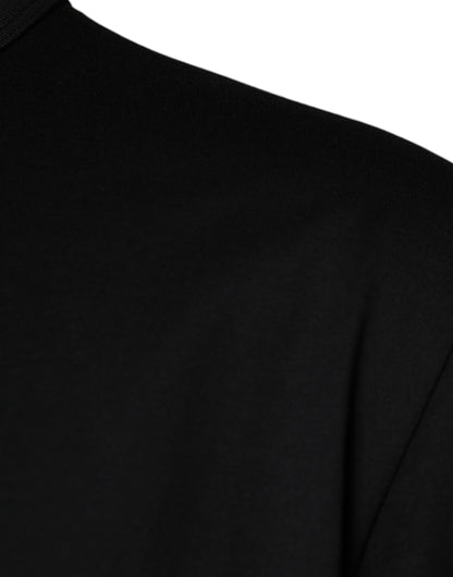 Dolce &amp; Gabbana – Schwarzes T-Shirt aus Baumwolle mit kurzen Ärmeln und Rundhalsausschnitt
