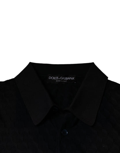 Dolce &amp; Gabbana Mehrfarbiges Seiden-T-Shirt mit Button-Down-Kragen