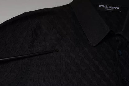 Dolce &amp; Gabbana Mehrfarbiges Seiden-T-Shirt mit Button-Down-Kragen