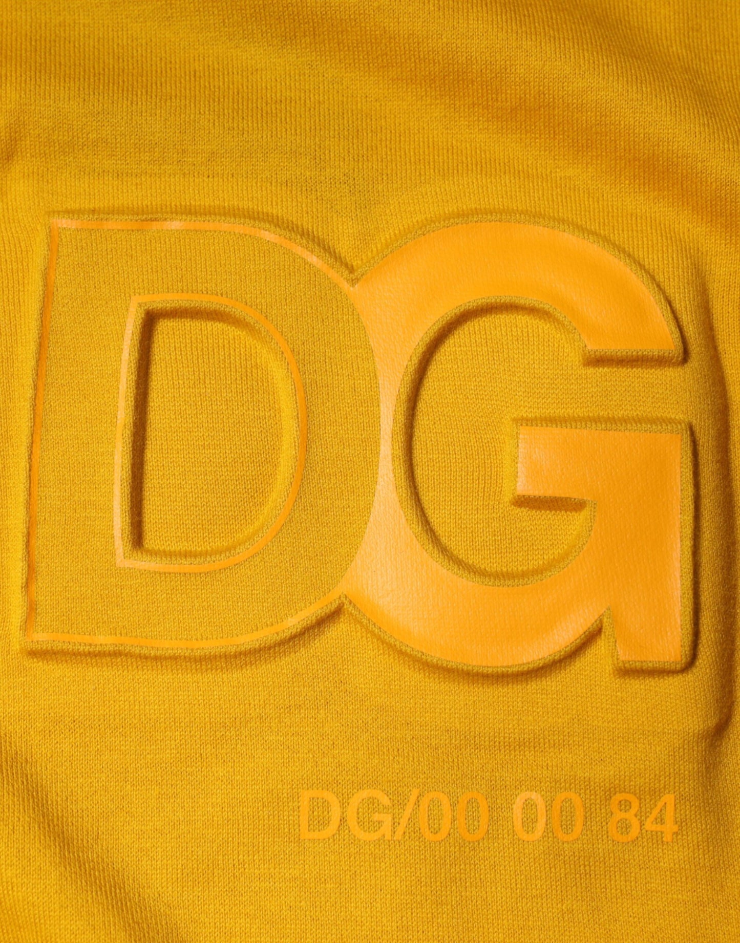 Dolce &amp; Gabbana – Senfgelbes T-Shirt mit Rundhalsausschnitt und geprägtem Logo