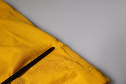 Dolce &amp; Gabbana – Senfgelbes T-Shirt mit Rundhalsausschnitt und geprägtem Logo