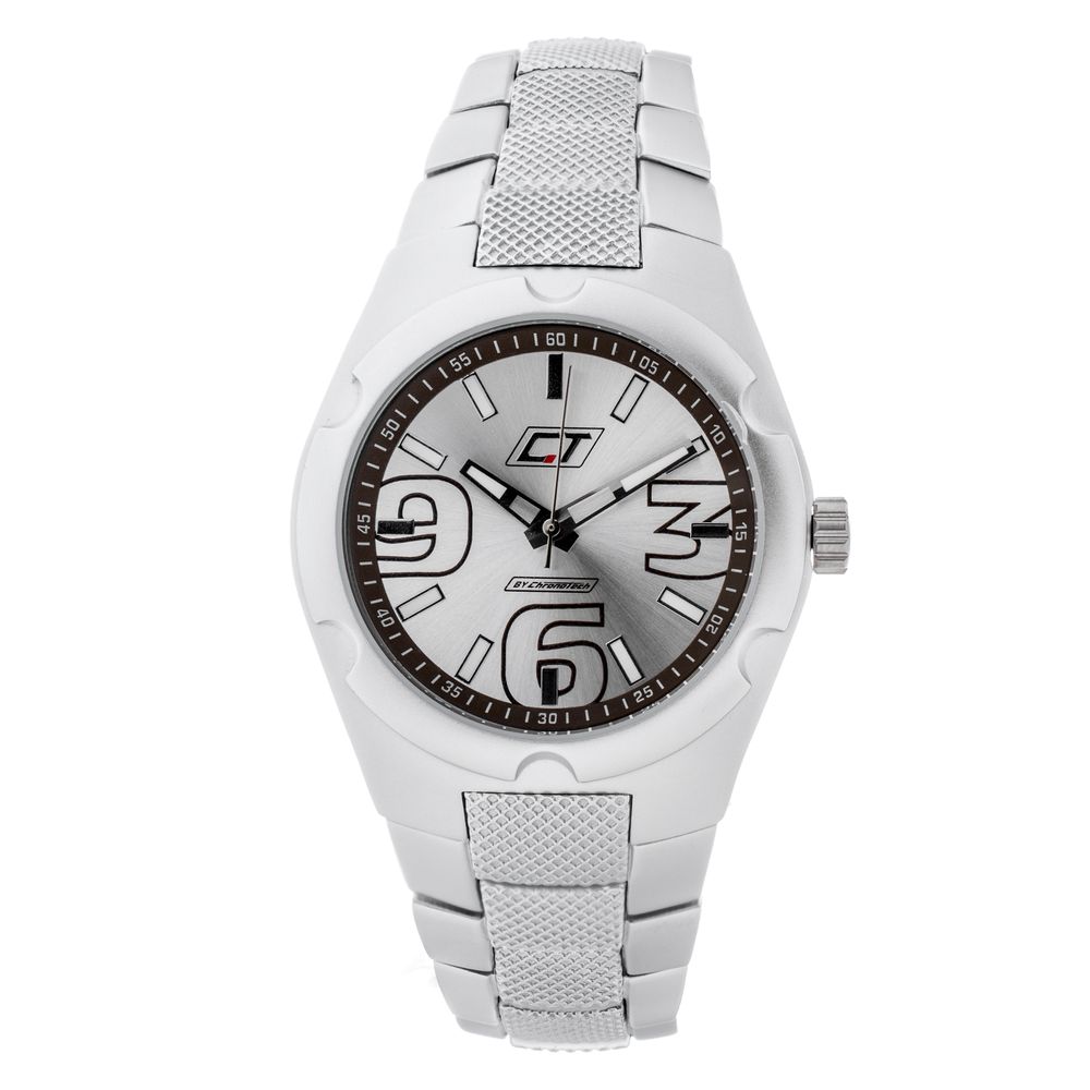 Chronotech Silberne Edelstahluhr