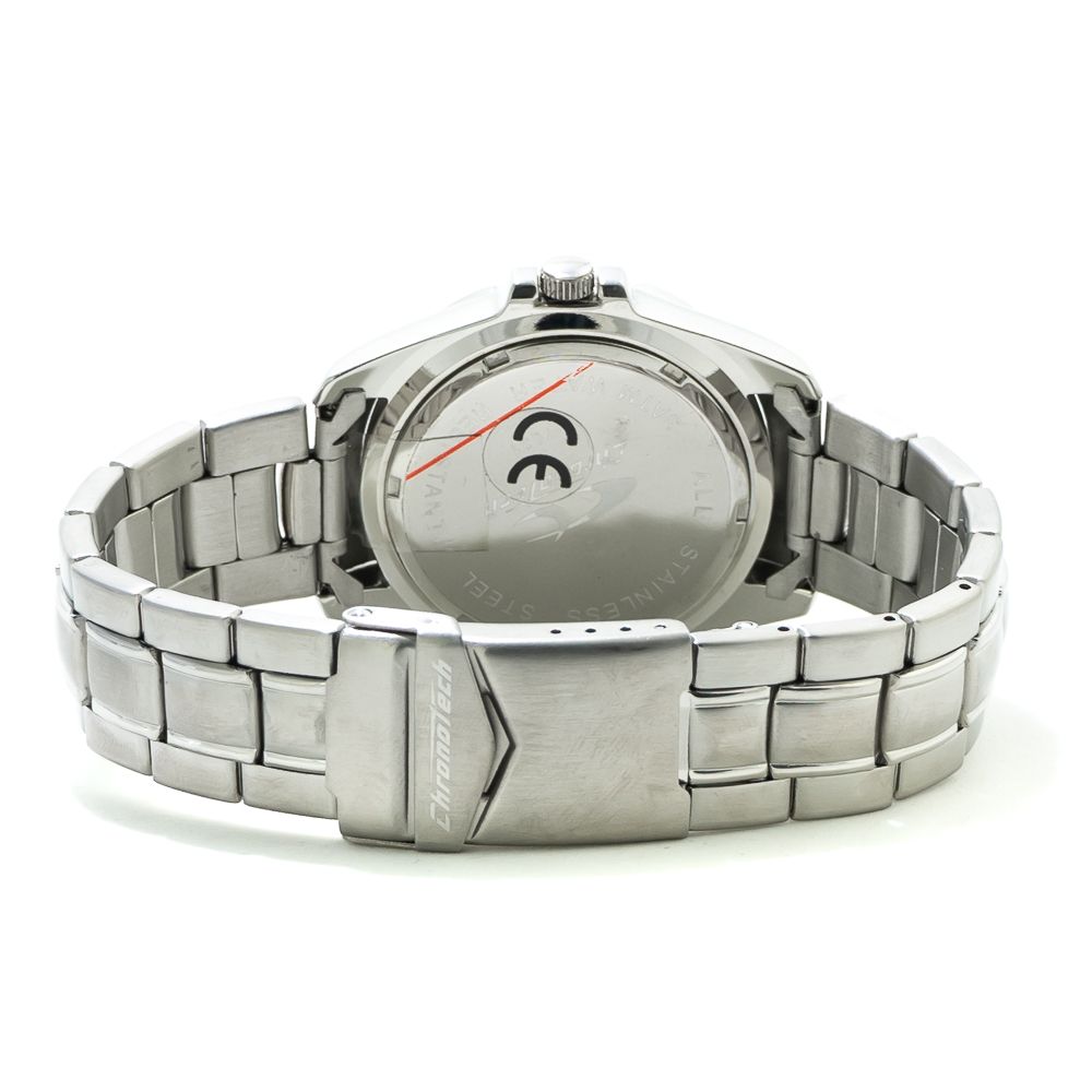 Chronotech Silberne Edelstahluhr