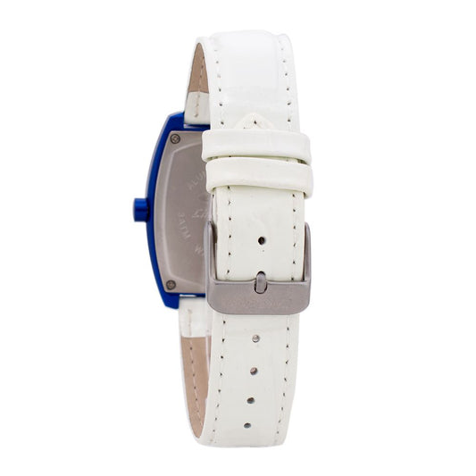Chronotech-Uhr mit weißem Lederarmband