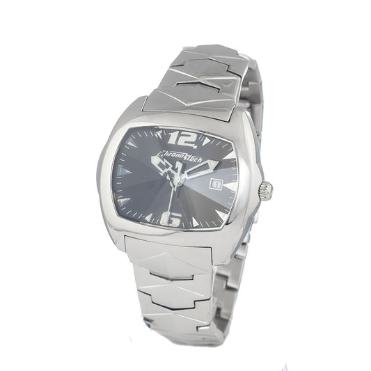 Chronotech Silberne Edelstahluhr
