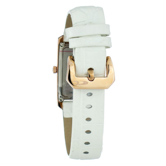 Chronotech-Uhr mit weißem Lederarmband