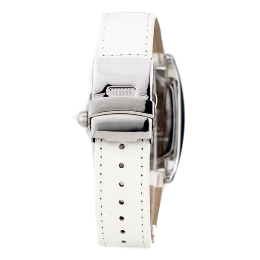 Chronotech-Uhr mit weißem Lederarmband