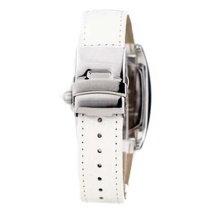 Chronotech-Uhr mit weißem Lederarmband