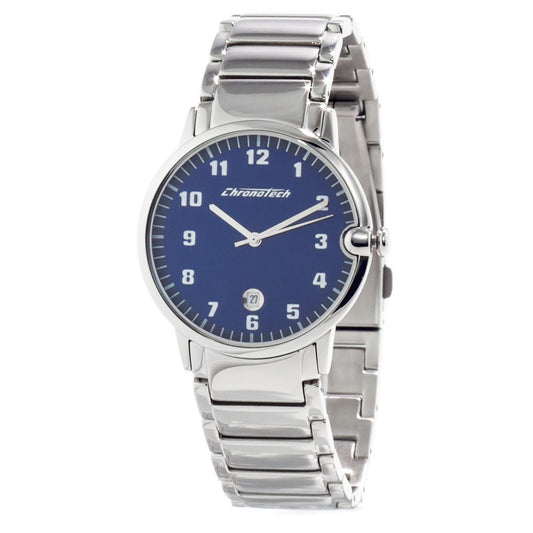 Chronotech Silberne Edelstahluhr