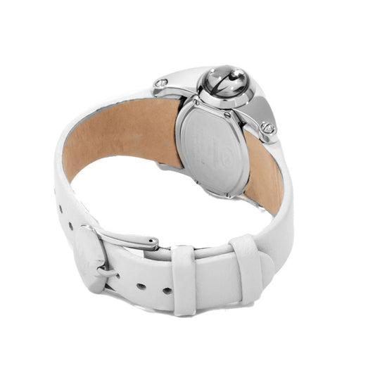 Chronotech-Uhr mit weißem Lederarmband