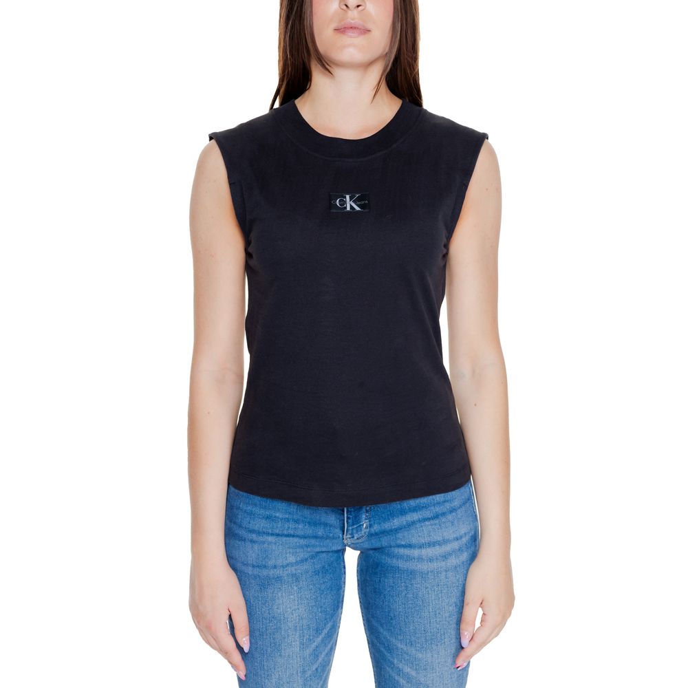 Calvin Klein Jeans – Schwarzes Baumwoll-T-Shirt