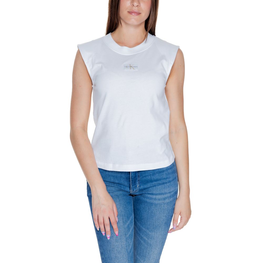 Calvin Klein Jeans – Weißes Baumwoll-T-Shirt