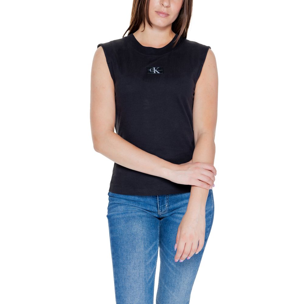 Calvin Klein Jeans – Schwarzes Baumwoll-T-Shirt