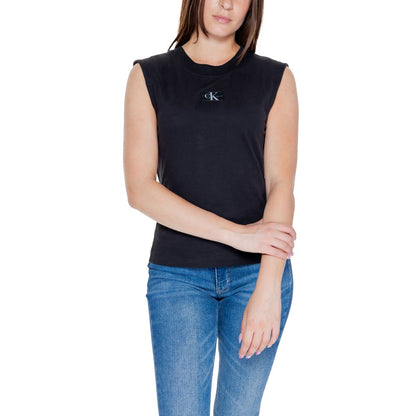 Calvin Klein Jeans – Schwarzes Baumwoll-T-Shirt