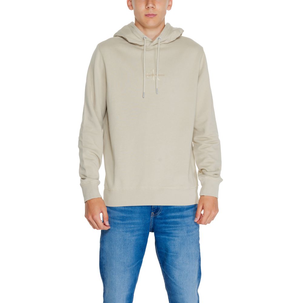 Calvin Klein Jeans – Kapuzenpullover aus recycelter Baumwolle in Beige