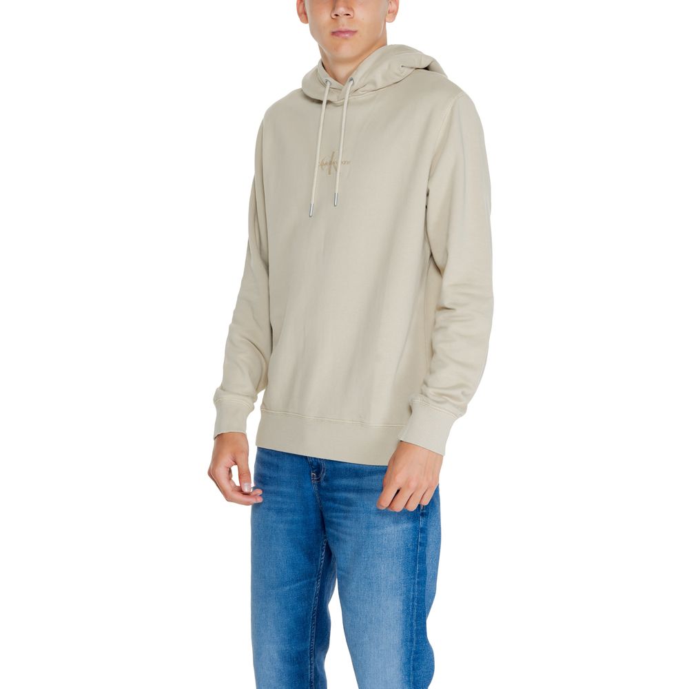 Calvin Klein Jeans – Kapuzenpullover aus recycelter Baumwolle in Beige
