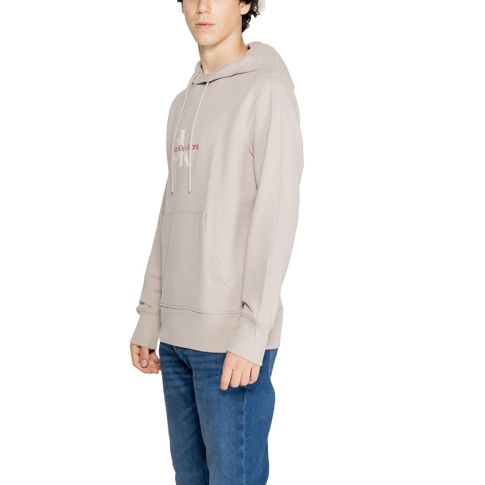 Calvin Klein Jeans – Kapuzenpullover aus recycelter Baumwolle in Beige