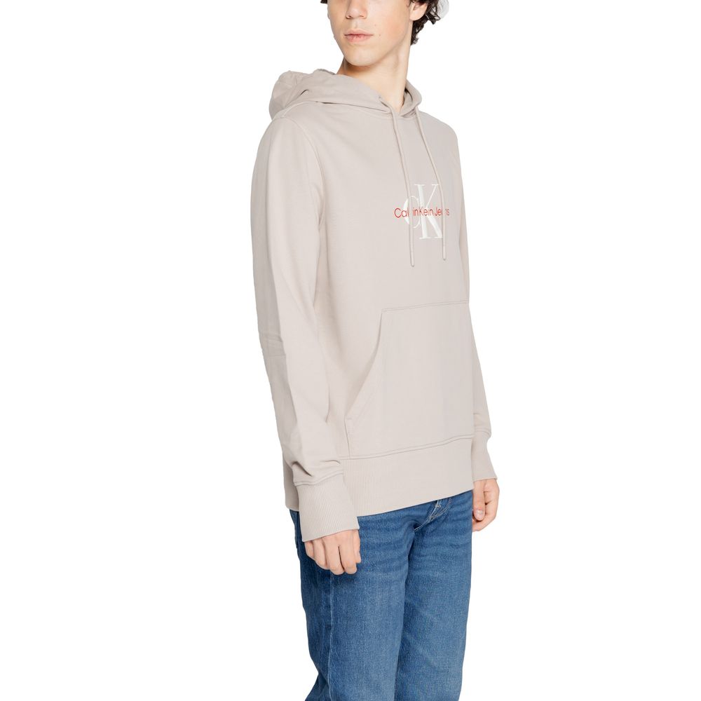 Calvin Klein Jeans – Kapuzenpullover aus recycelter Baumwolle in Beige