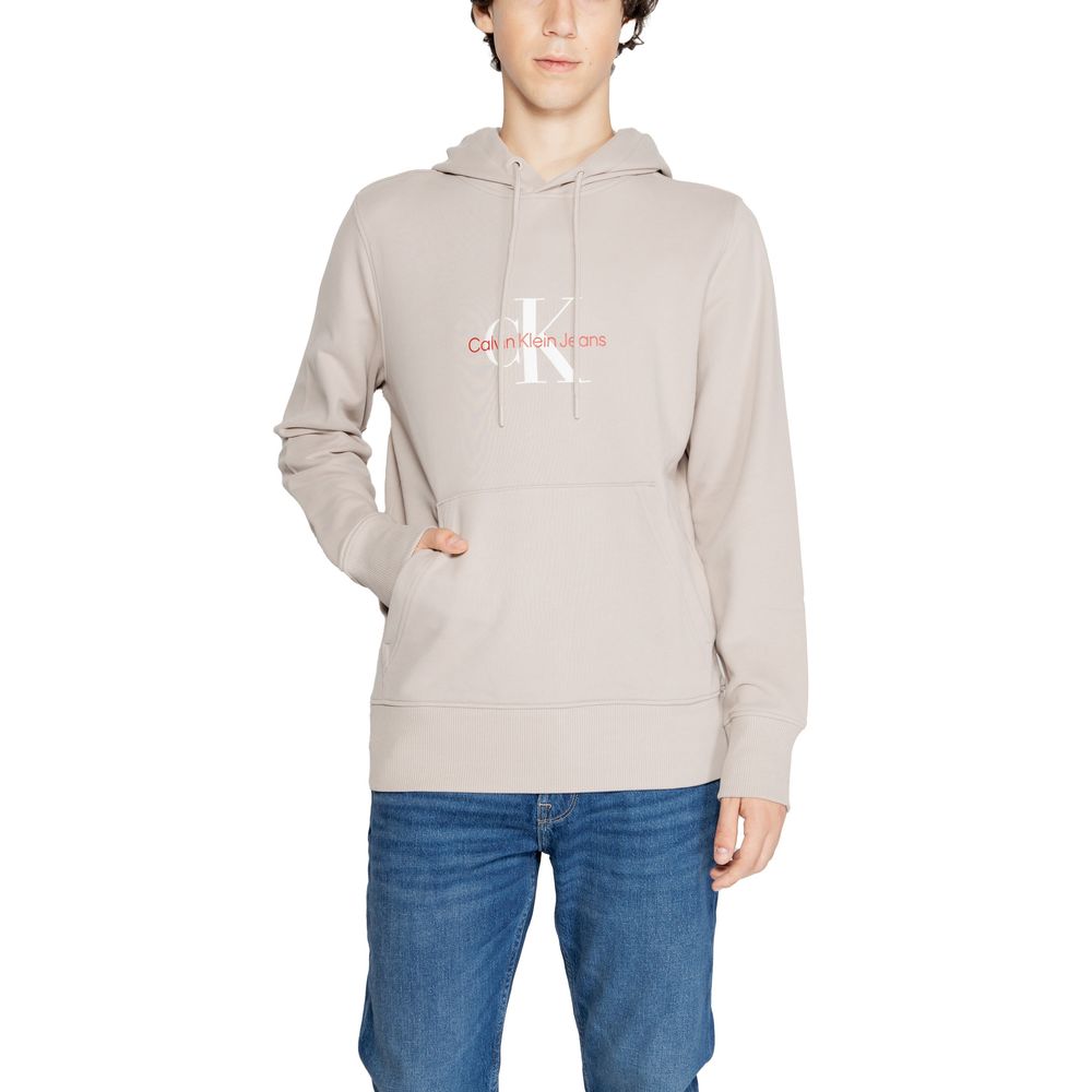 Calvin Klein Jeans – Kapuzenpullover aus recycelter Baumwolle in Beige