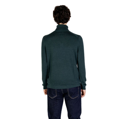 Calvin Klein – Grüner Rollkragenpullover aus Wolle