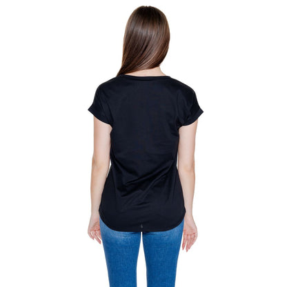 Vila Clothes – Schwarzes Baumwoll-T-Shirt