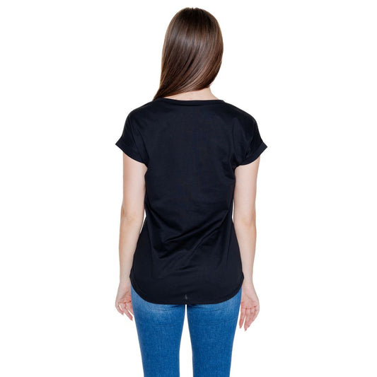 Vila Clothes – Schwarzes Baumwoll-T-Shirt