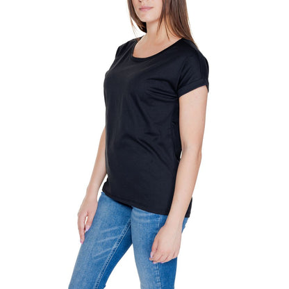Vila Clothes – Schwarzes Baumwoll-T-Shirt