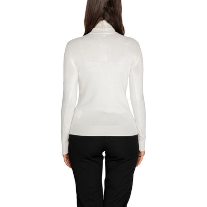 Guess White Viscose Turtleneck