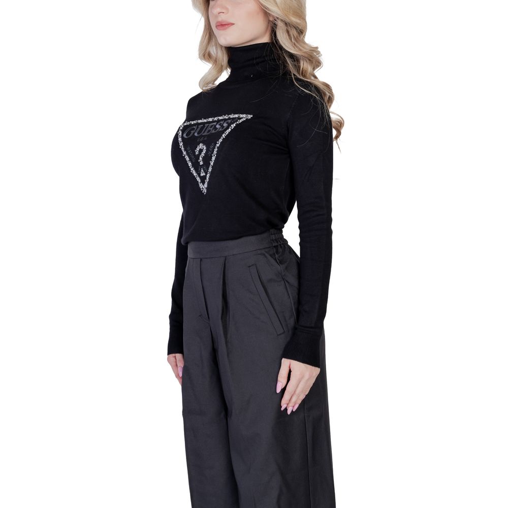 Guess – Rollkragenpullover aus schwarzer Viskose