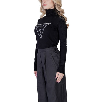 Guess – Rollkragenpullover aus schwarzer Viskose