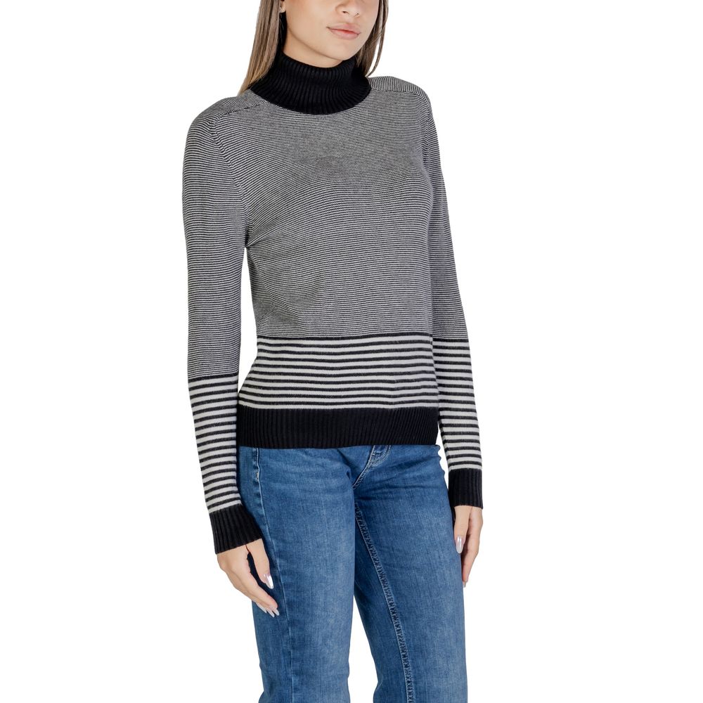 Sandro Ferrone Black And White Viscose Turtleneck
