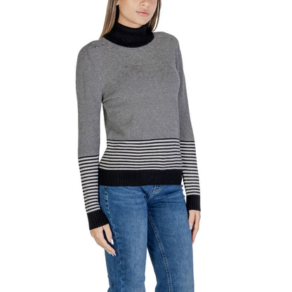 Sandro Ferrone Black And White Viscose Turtleneck