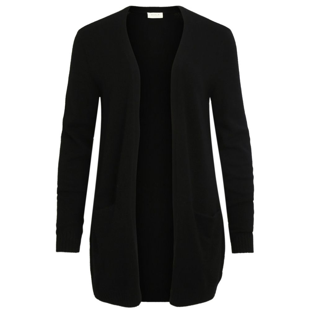 Vila Clothes – Schwarze Viskose-Strickjacke