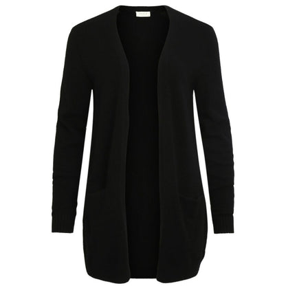 Vila Clothes – Schwarze Viskose-Strickjacke