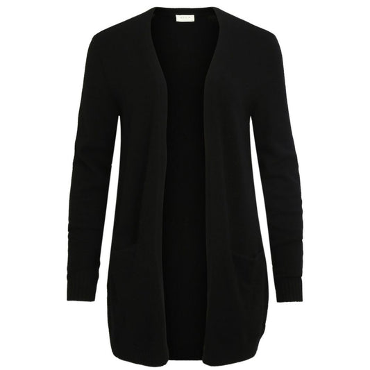 Vila Clothes – Schwarze Viskose-Strickjacke