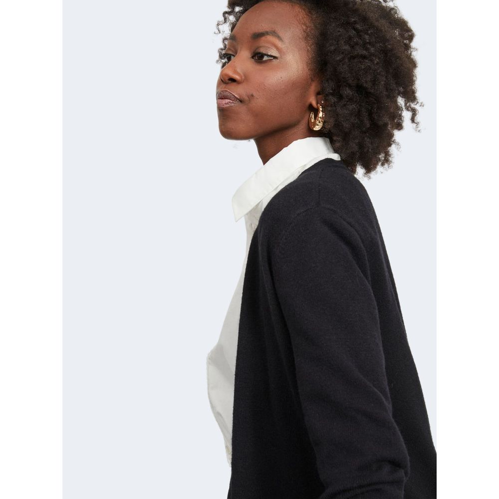 Vila Clothes – Schwarze Viskose-Strickjacke