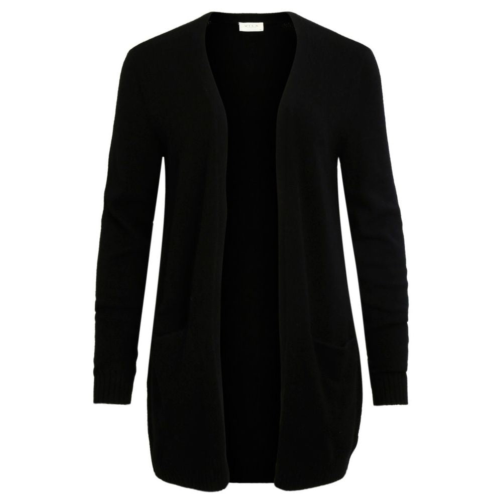 Vila Clothes – Schwarze Viskose-Strickjacke